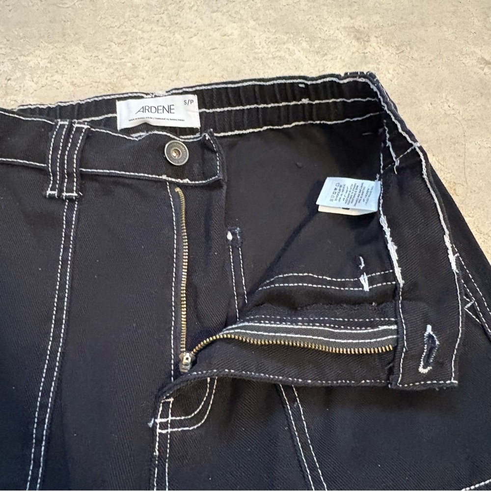 Ardene Cargo Utility Denim Wide Leg High Waist 90s Skater Jeans Size Small - Picture 10 of 14
